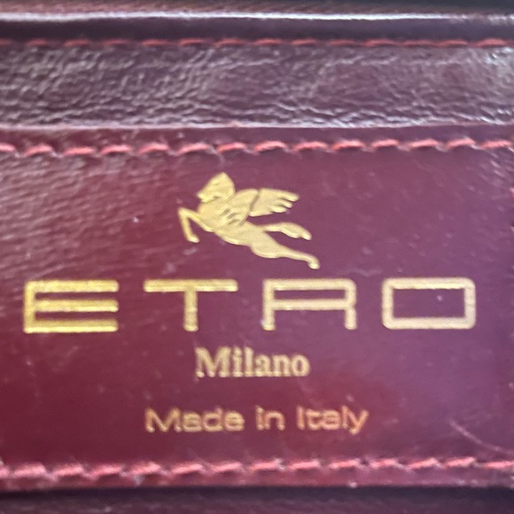 Etro Authentic Vintage Milano Red & Brown Fabric Paisley Tote Bag - Picture 15 of 15